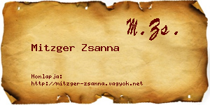 Mitzger Zsanna névjegykártya